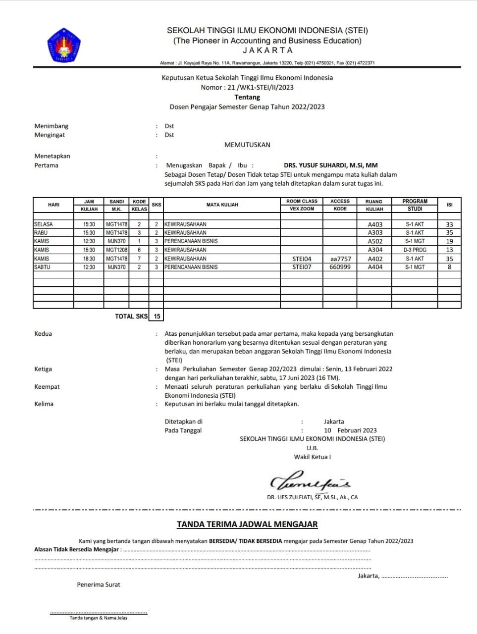 Presensi, Nilai Dan BAP Mata Kuliah Kewirausahaan3 Dan SK Mengajar ...